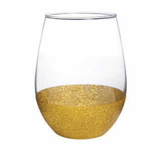 Gold Glitter Wine Glass